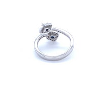 Load image into Gallery viewer, Sapphire and Diamond Halo Bypass Ring
